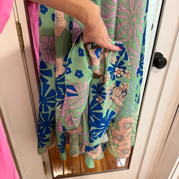 Anthropologie Oopscool Off-The-Shoulder Printed Dress Medium - Picture 6 of 9